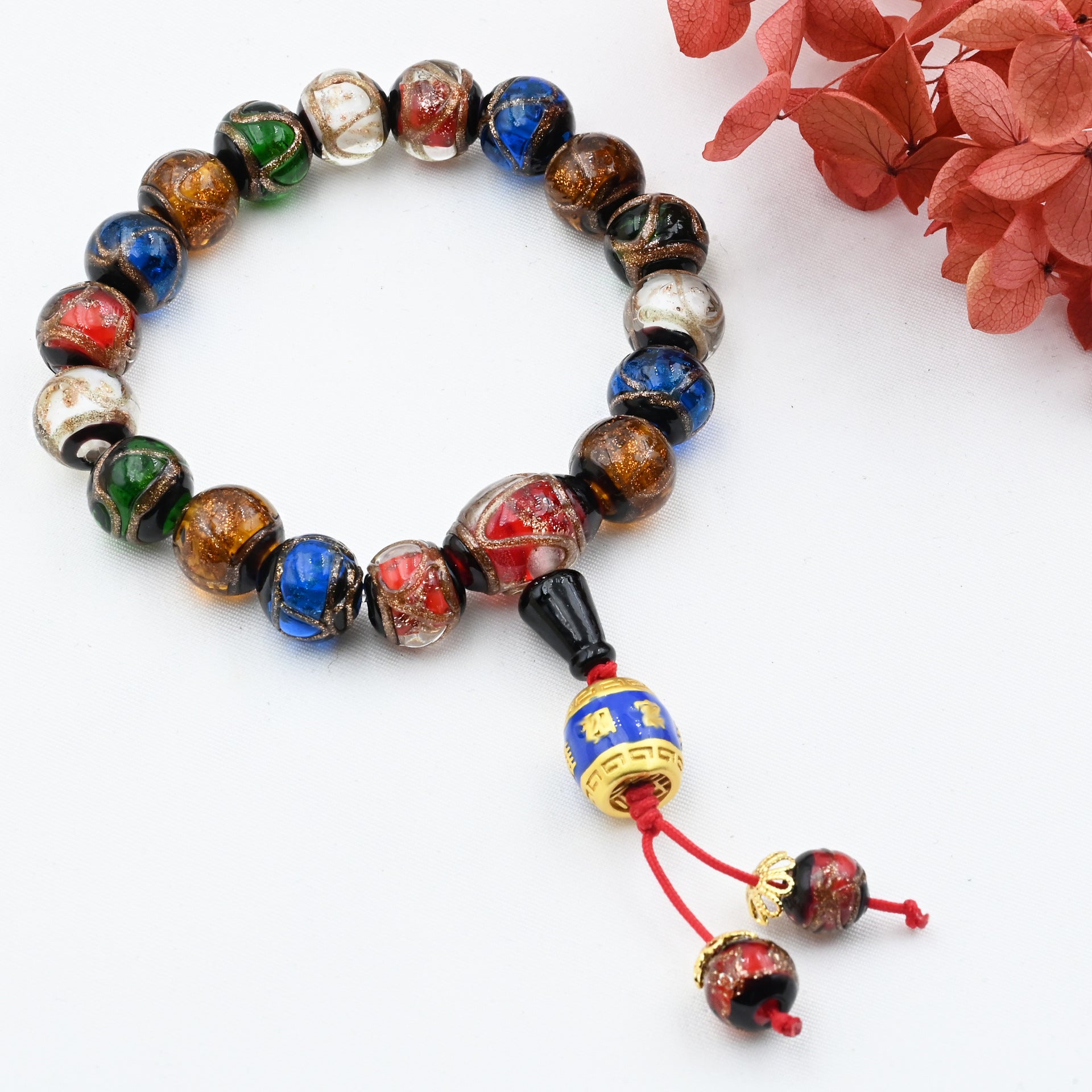 Wholesale Incense Gray Glazed Buddha Beads Multicolored Treasures Tunjin Beast Bracelet